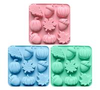 Autumn Silicone Chocolate Molds, Pumpkin Maple Lea-f Acorns Shape Candy Baking Moulds, 9-Cavity Silicone Baking Pans Cupcake Molds, Fall Theme Silicon-e Bakings Mold for Thanksgiving