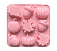 Autumn Silicone Chocolate Molds, Pumpkin Maple Lea-f Acorns Shape Candy Baking Moulds, 9-Cavity Silicone Baking Pans Cupcake Molds, Fall Theme Silicon-e Bakings Mold for Thanksgiving