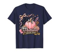 Autumn Social Club Pink Pumpkin Coquette Fall Aesthetic T-Shirt