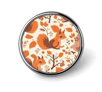 Autumn Squirrel Brooch with Button Design, Funny Backpack Pins for Women, Personalized Brooch Pins for Men, Round Badge for Hat, Cute Badge Holders for Activity
