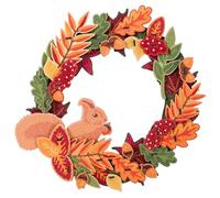 Autumn Squirrel Crystal Art Wooden 3D Wreath Decoration Kit