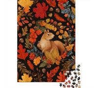 Autumn Squirrel Decorative Pattern 1000-Piece Puzzle for Adults, 52x38cm/1000pcs, Smooth White Card with Reduced Dust; Shared Family Time Around The Table