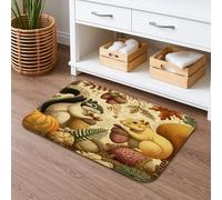 Autumn Squirrel Design Quick Dry Bath Mat, Vintage Forest Creatures Absorbent Non Slip Shower Mat, Cozy Memory Foam Washable Bath Rugs for Bathroom Toilet Restroom Decorative 16x24 Inch