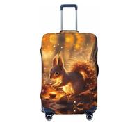 Autumn Squirrel Glowing Light Travel Luggage Covers - Elasticity Suitcase Covers Protector for Luggage 18-32 Inch