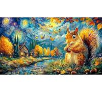 Autumn Squirrel Holding Nut 1000 Pieces Jigsaw Puzzle - Educational Challenge Hard Difficult for Adults Home 38x52/1000pcs