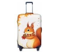 Autumn Squirrel Scarf Luggage Cover Protector Suit Case Cover Elastic Washable Anti-Scratch for 18-32 Inch S (18-21")