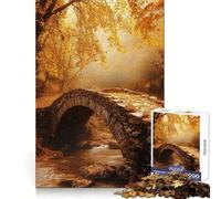 Autumn Stone Bridge Over Stream Jigsaw Puzzle 1000 Piece for Teenagers Reasoning Practice Restful Activity Premium Edges Chic Xmas Gift (38X52CM)