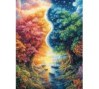 Autumn Stream 300 Pc DIY Jigsaw Puzzle Natural Scenery Animals Puzzles for Adults Teens Hard Challenging Team Building Stress Reducing Autumn High-grade Rigid Cardboard 300 PCS