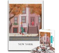 Autumn Stroll in NYC Jigsaw Puzzles for Adults 1000 Piece,Challenging Game Toys Every Piece Is Unique - Challenging Family Fun Game 38x26cm