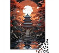 Autumn Sunset Chinese Courtyard Jigsaw Puzzle for Adults 1000 Piece Jigsaw Puzzle Paper Leisure Home Decor Gift 52x38cm/1000pcs