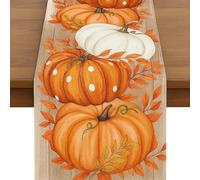 Autumn Table Runner, 33 x 183 cm Harvest Theme Centerpiece for Dining Table, Fall Seasonal Home Decor Table Scarf