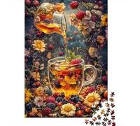 Autumn Tea Pouring 1000 Pc Recycled Paper Jigsaw Puzzle Adults Reusable Stress Relief Challenging Brain Teaser 52x38cm/1000pcs