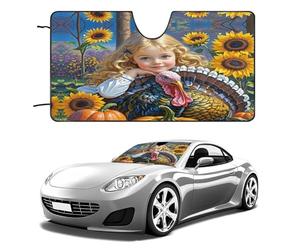 Autumn Thanksgiving Car Windshield Sun Shade Thickened Automotive Glass Sunshade Foldable Sun Shade Keeps Your Vehicle Cool Universal Windshield Cover for Car Trucks SUV