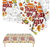 Autumn Thanksgiving Giant Colouring Table Cloths,Party Tablecloth Coloring Poster with 18 Paint Pens,47x71inch Fall Colour In Table Cloth Drawing Paper Roll Table Cover for Thanksgiving Party