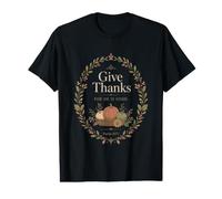 Autumn Thanksgiving Psalm 107:1 Gratitude Harvest Quote Value Graphic T-Shirt