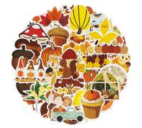 Autumn Theme Stickers for Crafts Cardmaking Scrapbooking, Thanksgiving Pumpkin Fall Leaves Stickers for Laptop Car Scrapbook Phone Skateboard Water Bottle Phone A3QTTZ (C)