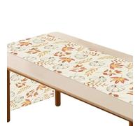 Autumn-Themed Pumpkin And Maple Leaf Table Runner With 2 Woven Coasters For Fall Dining Decor - 183x33 Cm Bohemian Tablecloth For Thanksgiving Holiday Parties And Home Styling