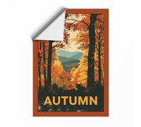Autumn Through the Trees Vintage Unframed Wall Art Print A1 (84.1×59.4cm), Wall Decor for Living Room, Bedroom, Office & Home, Art Gift