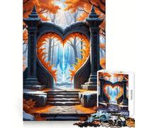 Autumn to Winter Magic Gateway Jigsaws 1000 Pieces for Teenagers Memory Skill Soothing Downtime Clean Edges (38X26CM)
