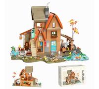 Autumn Town Building Blocks Set, 1428 PCS Mini Brick Country Cottage Model Set, Forest Cabin Building Kit, Creative Micro Brick Construction Gift for Home Office Decor