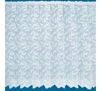 Autumn Trailing Leaf Pattern Net Curtains In White - Sold By The Metre (Drop: 91cm (36"))