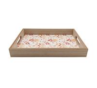 Autumn Tray Halloween Decoration Beige with Leaf Pattern - 35cm by Hamilton McBride