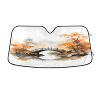 Autumn Tree Bridge Car Windscreen Sun Shade Block UV Rays Windshield Sunshade, L