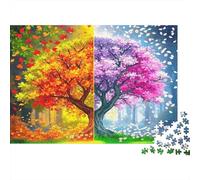 Autumn Tree Fantasy 1000-Piece Jigsaw Puzzle Dual-season Split Tree Art- Educational & Challenging Game for Kids 70x50cm/1000pcs