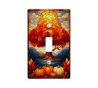 Autumn Tree Light Switch Cover Plate, Vibrant Red Maple Leaves for Fall Decor, Thermoplastic Wall Plates, Standard Size Single Toggle