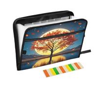 Autumn Tree Moonlight Accordion File Organizer 13 Pockets Expandable File Folder with Labels Bill Receipt Document Holder