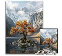 Autumn Tree on Mountain Lake Jigsaw Puzzles for Adults 1000 Difficult Puzzles for Adults Gift for Men And Women Daily & Special Occasion 1000 PCS(38x26cm)