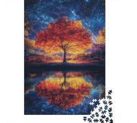 Autumn Tree Under Starry Sky, Adult 1000 Piece Jigsaw, 70x50cm/1000pcs | For quiet evenings, this adult jigsaw puzzle with 1000 pieces is designed for steady progress over longer sessions.