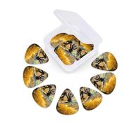 Autumn Tree with Aged Old Bike print Guitar Picks 12 Pack, Mixed (0.46-0.96mm) with Storage Case for Guitar,ukulele