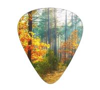 Autumn Trees Scenery Guitar Picks with Organizer Storage Box Guitar Plectrums 12PCS 3 Thickness Thin Medium Heavy 0.46 0.71 0.96mm Guitar Picks For Acoustic Electric or Bass Guitars