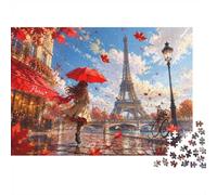 Autumn Umbrella Street 300pcs Mini Puzzle For Adults Challenging | 40x28cm Cardboard Living Room Decor Durable Structure Birthday Gift Stress Relief