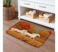 Autumn Unicorns Quick Dry Bath Mat, Ethereal White Horses Vintage Art Absorbent Non Slip Shower Mat, Decorative Memory Foam Washable Bath Rugs for Bathroom Toilet Restroom 16x24 Inch