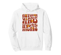 Autumn Vibes And Hygge Nights Danish Groovy Leaves Retro Pullover Hoodie