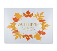 Autumn Vibes Glass Chopping Board Benjamin Tate Design Natural One Size