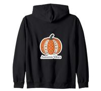 Autumn Vibes Pumpkin Cozy Fall Season Harvest Zip Hoodie