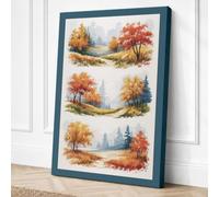 Autumn Vignettes Scandinavian Canvas Wall Art Print 24x16 Inch (61 x 41 cm)