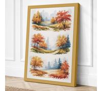 Autumn Vignettes Scandinavian Canvas Wall Art Print 24x16 Inch (61 x 41 cm)