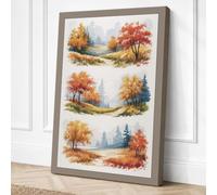 Autumn Vignettes Scandinavian Canvas Wall Art Print 24x16 Inch (61 x 41 cm)