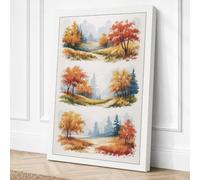 Autumn Vignettes Scandinavian Canvas Wall Art Print 36x24 Inch