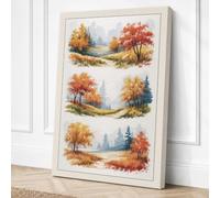 Autumn Vignettes Scandinavian Canvas Wall Art Print 36x24 Inch