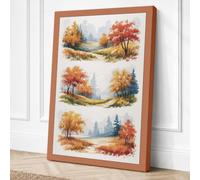 Autumn Vignettes Scandinavian Canvas Wall Art Print 36x24 Inch (91 x 61 cm)