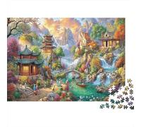 Autumn Village Jigsaw Puzzles 1000 Piece for Adults, 1000 Piece Mystic Hamlet Whimsical Challenge Toy Educational Game Home Decoration 52x38cm/1000pcs