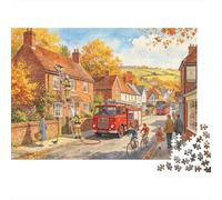Autumn Village Jigsaw Puzzles 1000 Pieces Recyclable Material Rescue The Kitten Senior Puzzles Educational Game Decompression Parent Child Game Props 70x50cm/1000pcs