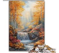 Autumn Waterfall 1000 Piece Jigsaw Puzzle for Adults Teens, Challenging Game And Family Play Parent-child Interaction (26x38cm)
