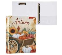 Autumn Wheelbarrow Pumpkin 3 D-Ring Binder A4 1 Pack with 200 Sheet for Kids School Supplies Women Men Office