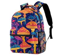 Autumn Wild Forest Mushroom Pattern Backpack Rucksack for Girls Boys Schoolbag for Elementary Middle Students